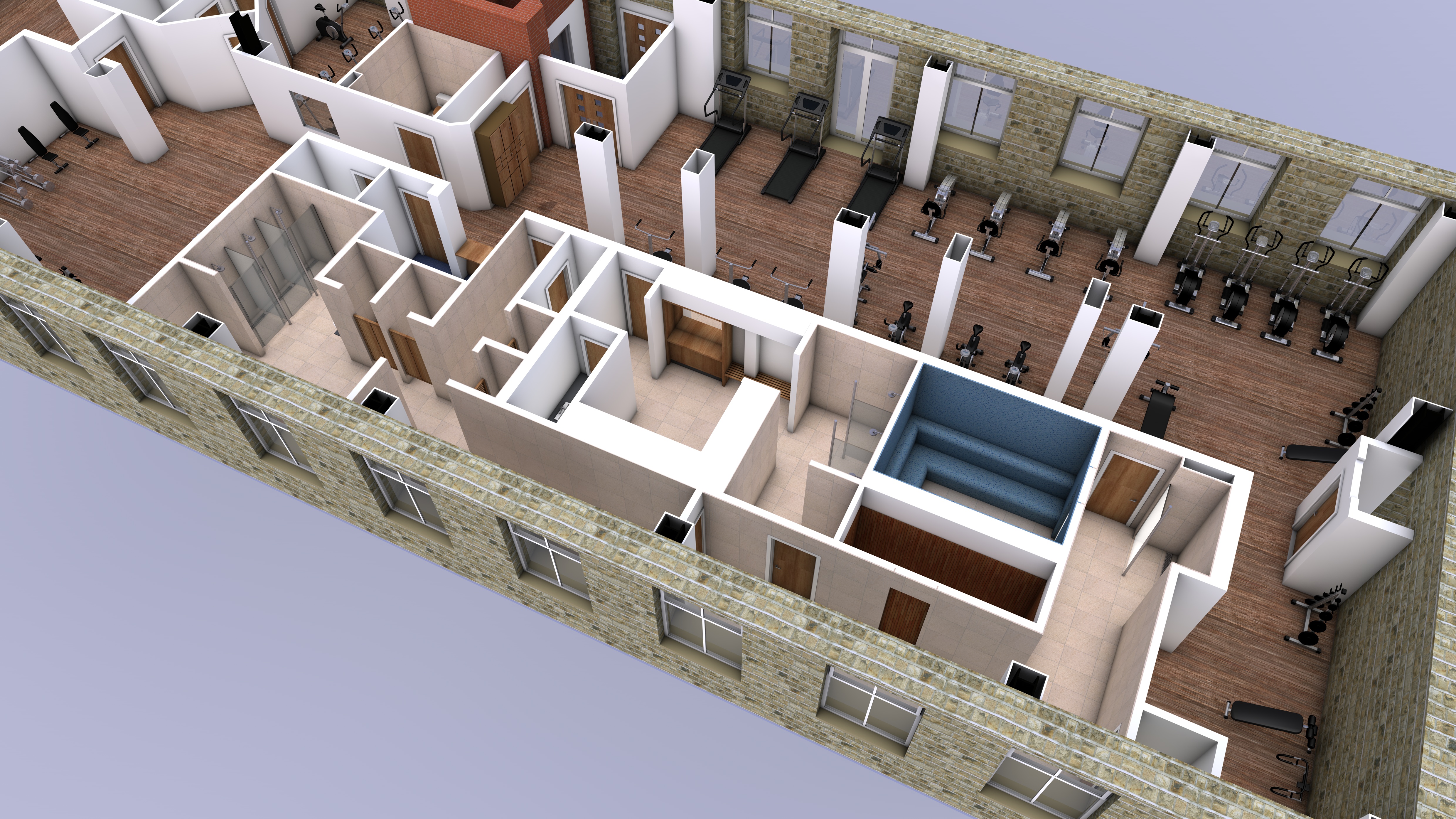 Gym Refurbisment, Huddersfield, W. Yorks. Code L6 Architecture