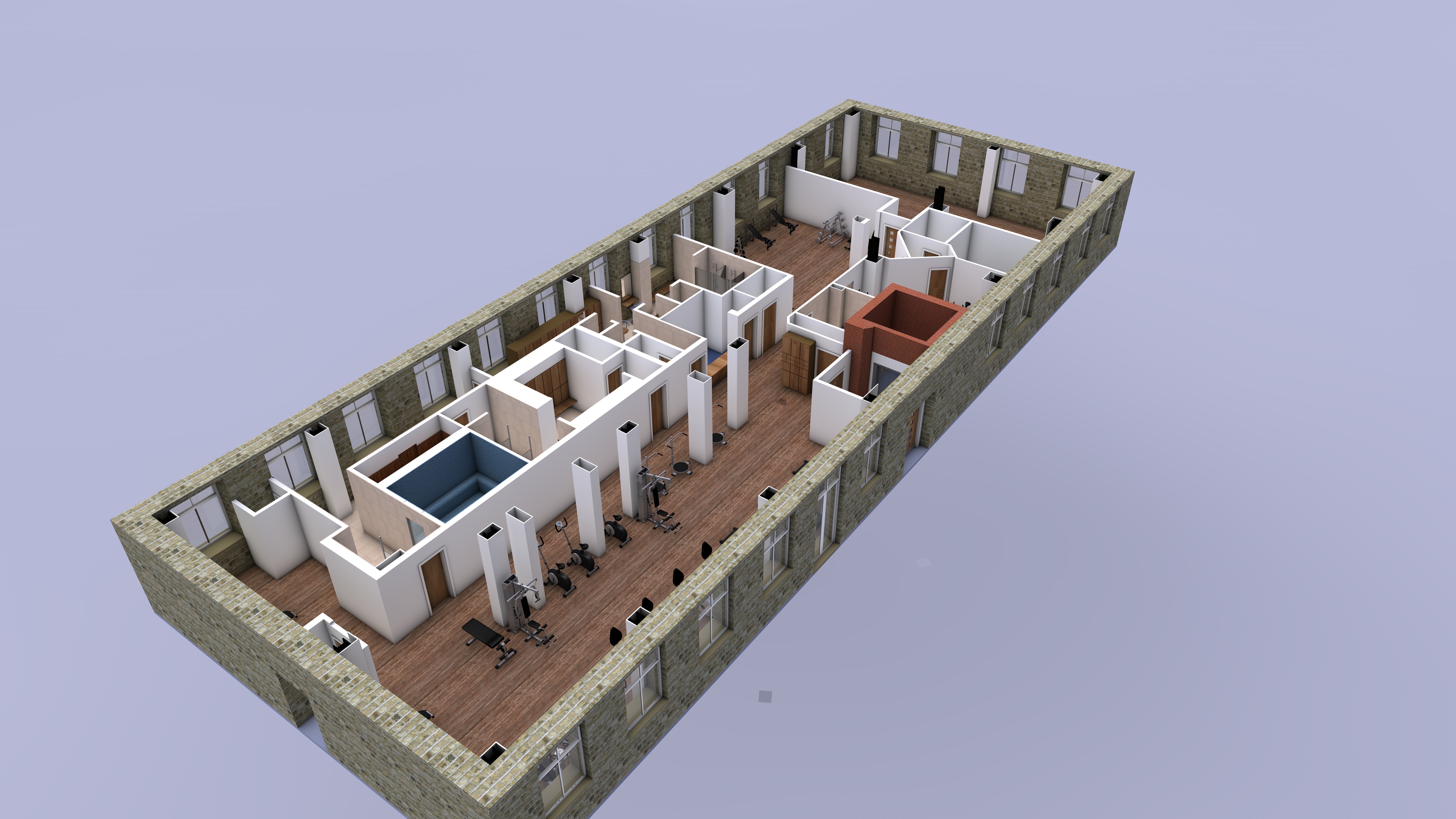 Gym Refurbisment, Huddersfield, W. Yorks. Code L6 Architecture