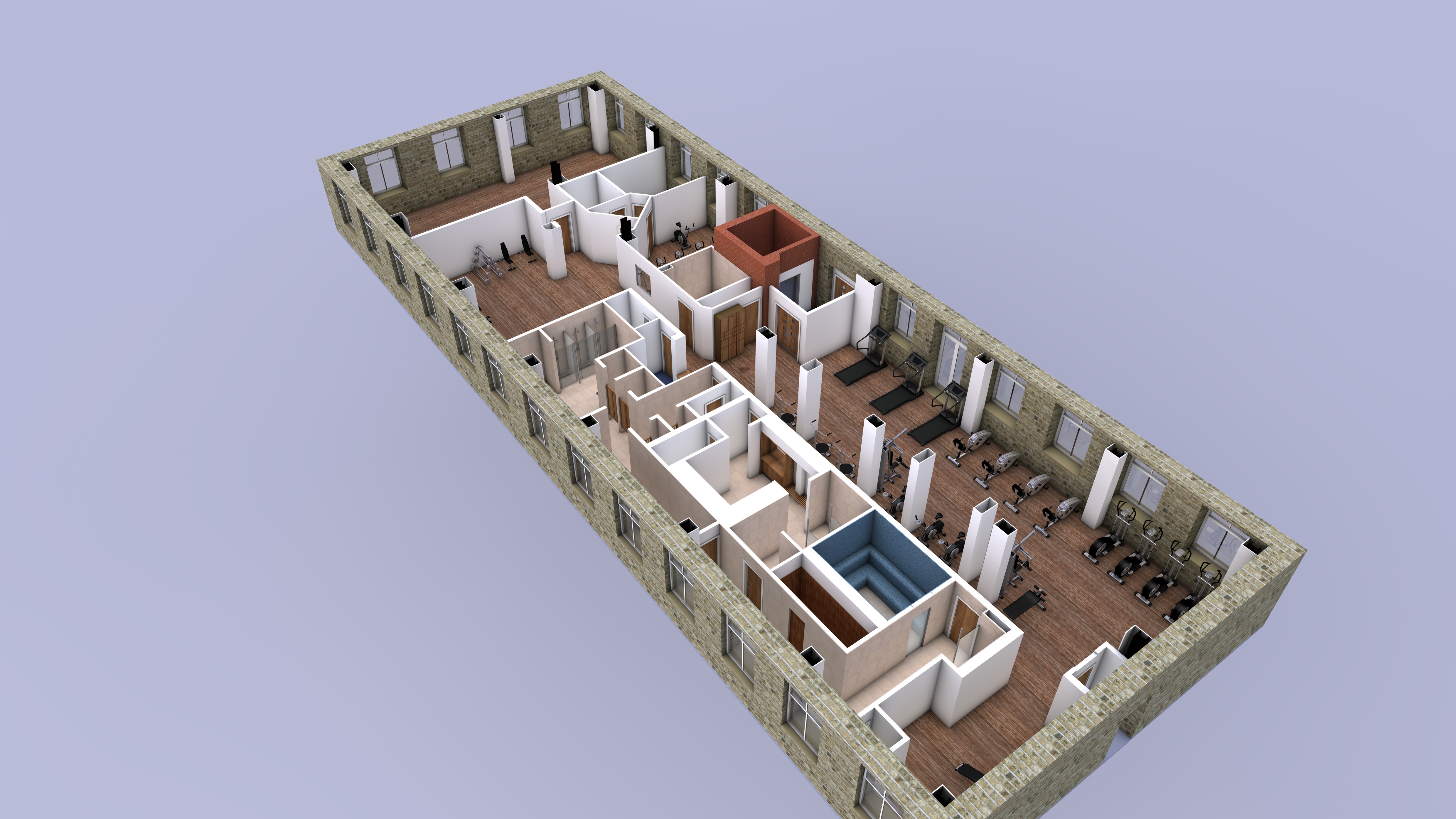 Gym Refurbisment, Huddersfield, W. Yorks. Code L6 Architecture